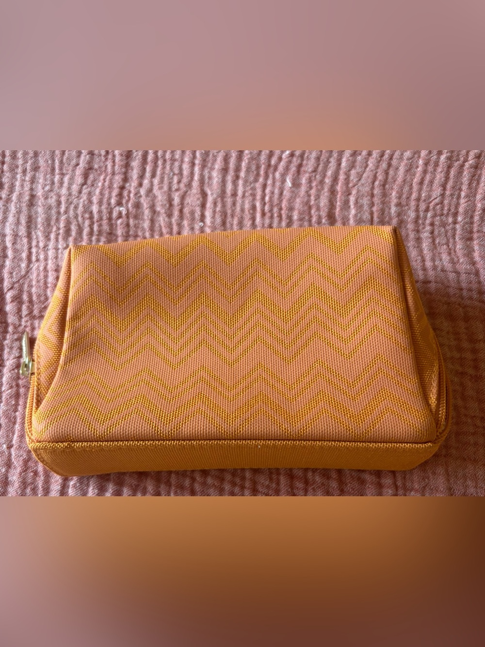 Missoni x Delta Peach-Pink-Orange Zigzag Zip Pouch - Picture 6 of 7